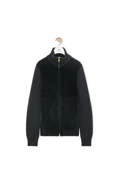 LOEWE Puzzle Fold jacket in shearling and wool Black