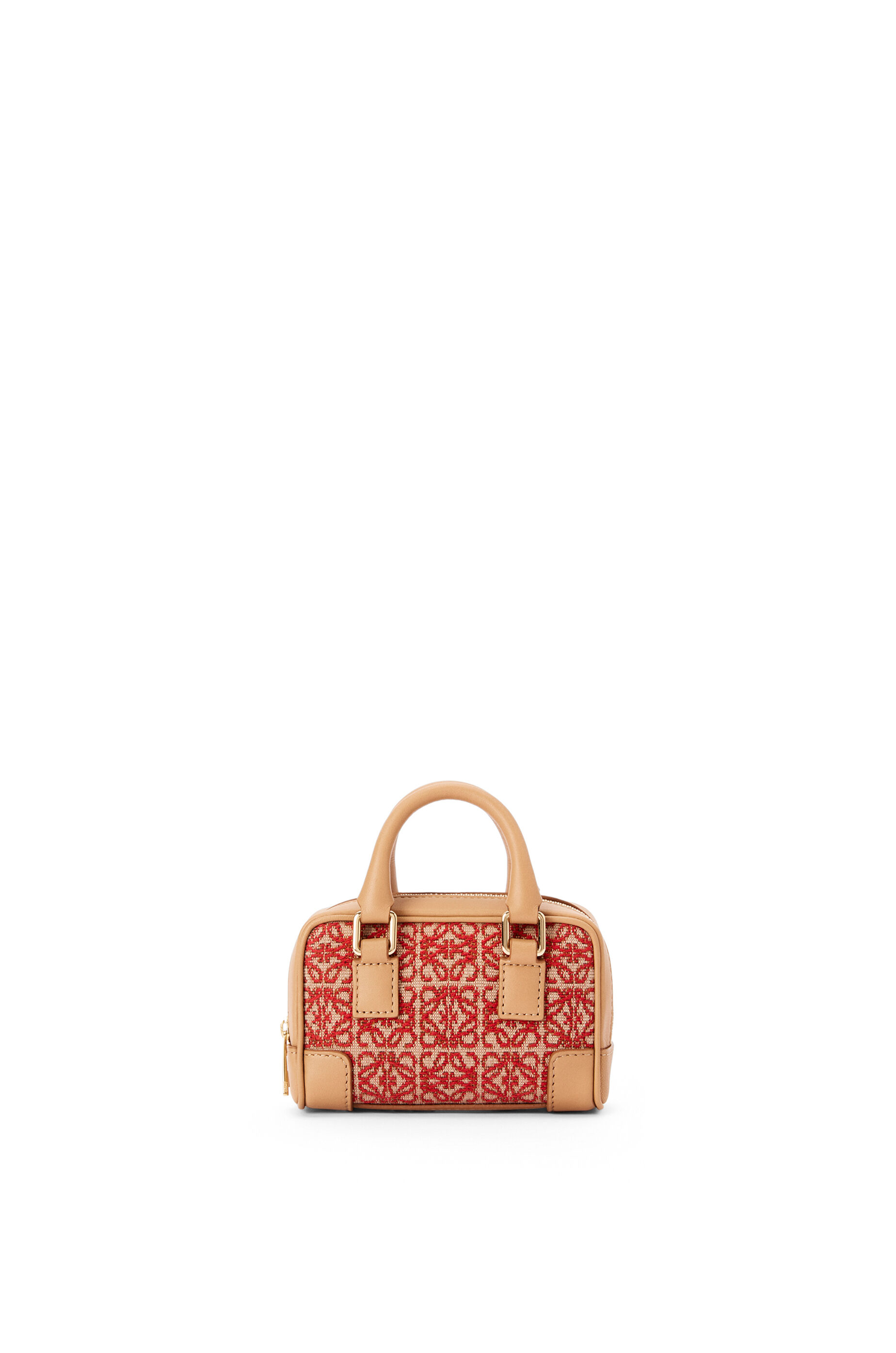 Amazona 28 bag in jacquard and calfskin Red/Warm Desert - LOEWE