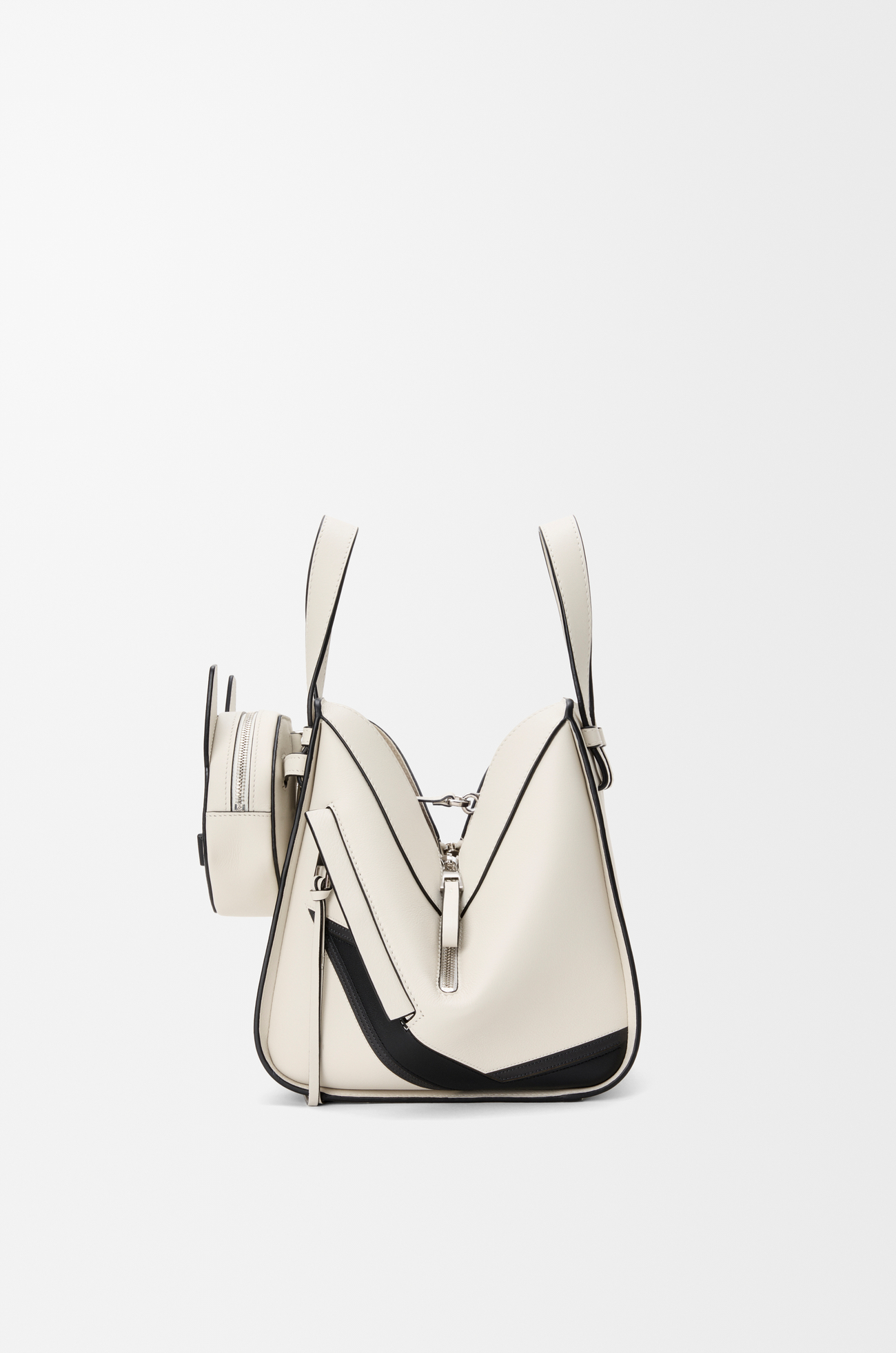 LOEWE Futurist Cat compact Hammock bag in classic calfskin Soft White