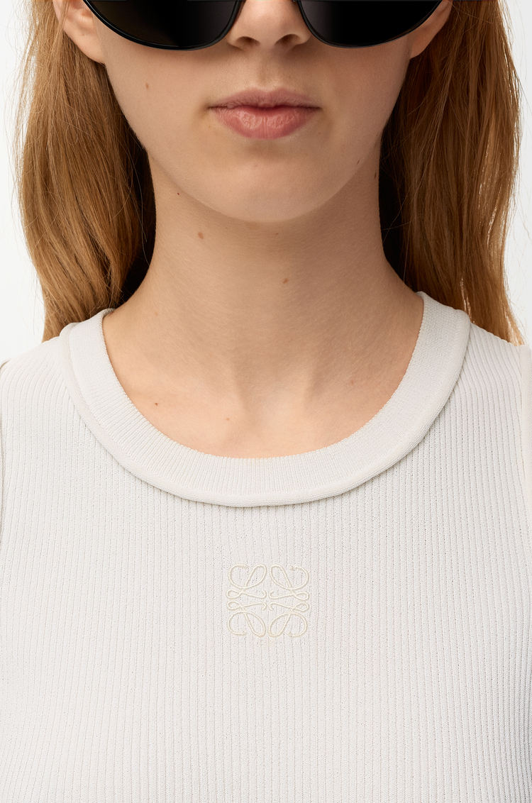 LOEWE Top Anagram sin mangas en viscosa elástica Blanco