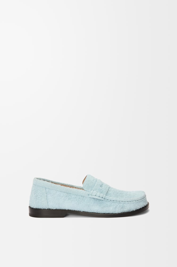 LOEWE Campo loafer in brushed suede Baby Blue