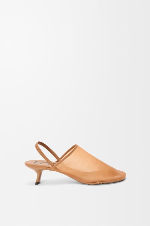 LOEWE Petal slingback heel sandal in mesh Tan plp_rd