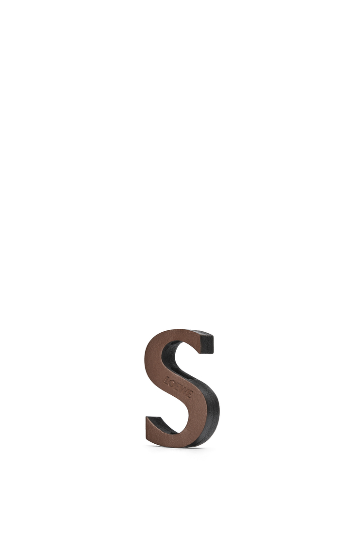LOEWE Letter dice in calfskin Tan/Black