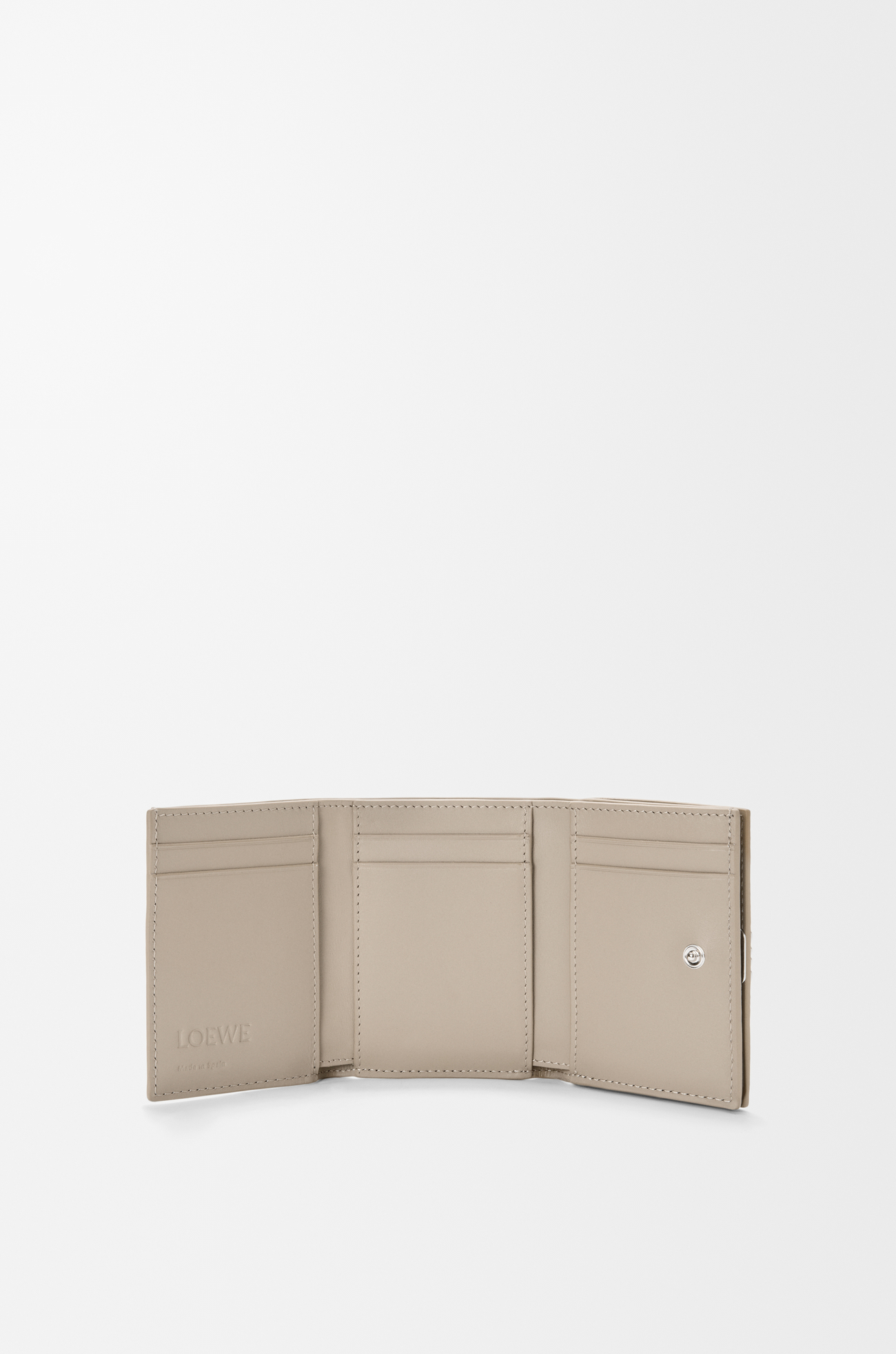 LOEWE Cartera con tres pliegues Anagram en piel de ternera Arcilla