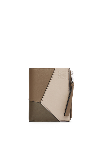 LOEWE Puzzle slim compact wallet in classic calfskin Winter Brown/Sand plp_rd