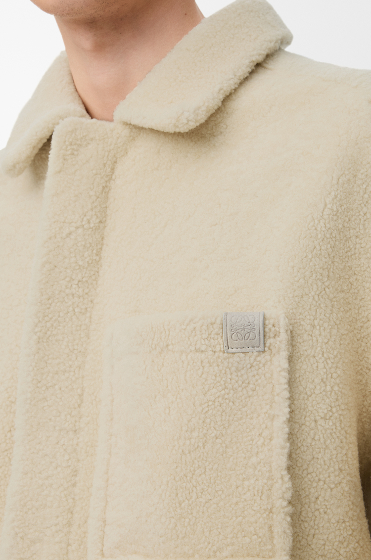 LOEWE Overshirt in shearling Light Grey