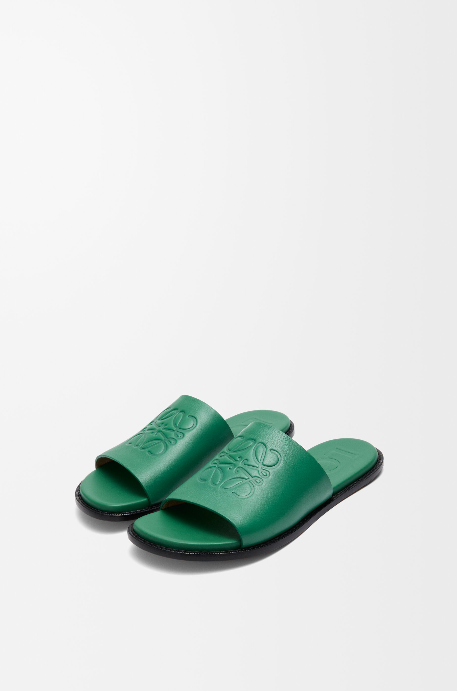 Flex Anagram slide in soft calfskin Green - LOEWE