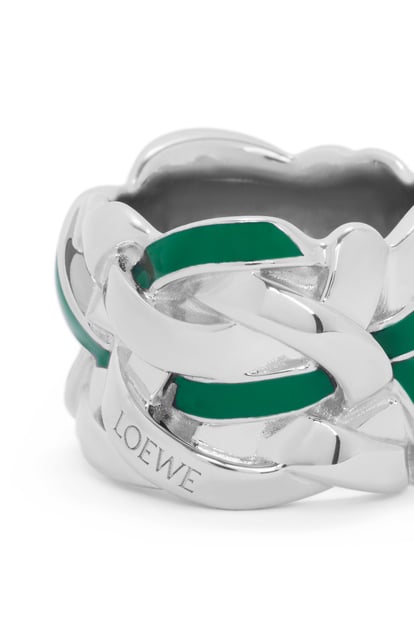 LOEWE Nest ring in sterling silver and enamel Silver/Green plp_rd