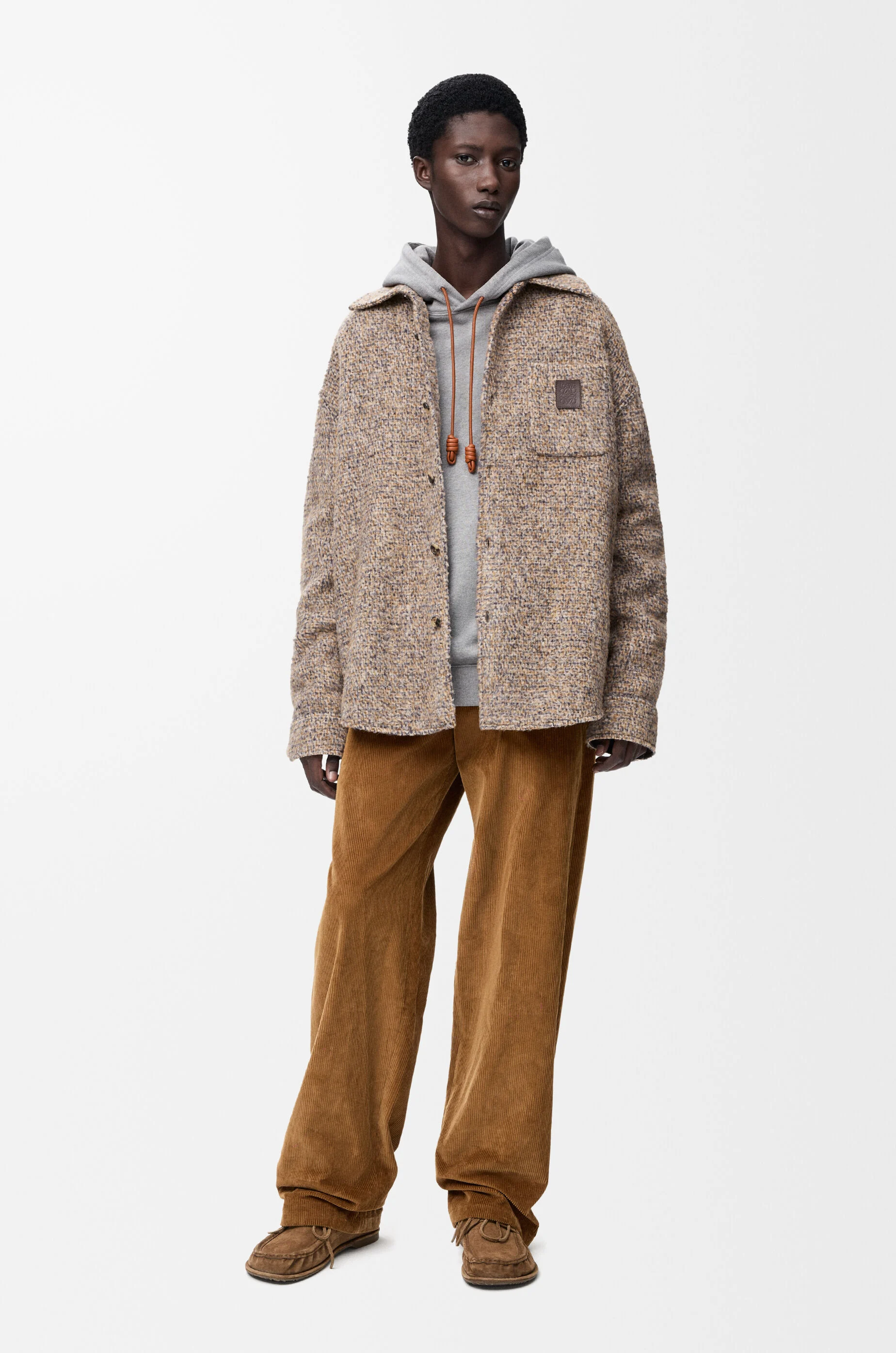 Overshirt in wool and llama blend Beige - LOEWE