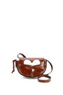 LOEWE Heart Mini Gate Dual bag in smooth calfskin Cognac/White pdp_rd