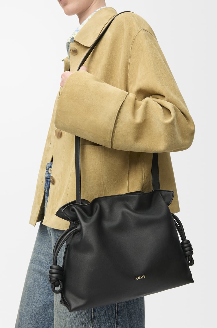 LOEWE Medium Flamenco clutch in nappa calfskin Black