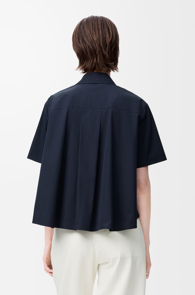 LOEWE ショートスリーブ トラペーズ シャツ（コットン） ネイビーブルー