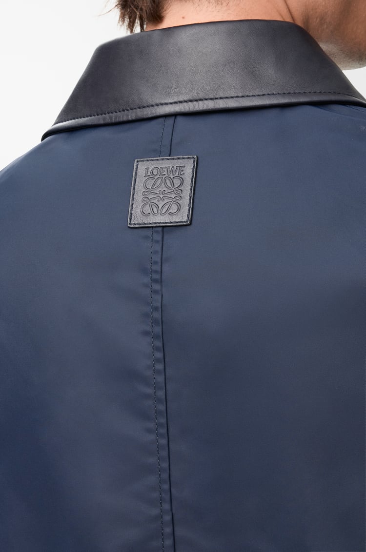 LOEWE Workwear jacket in nappa lambskin and nylon Navy Blue