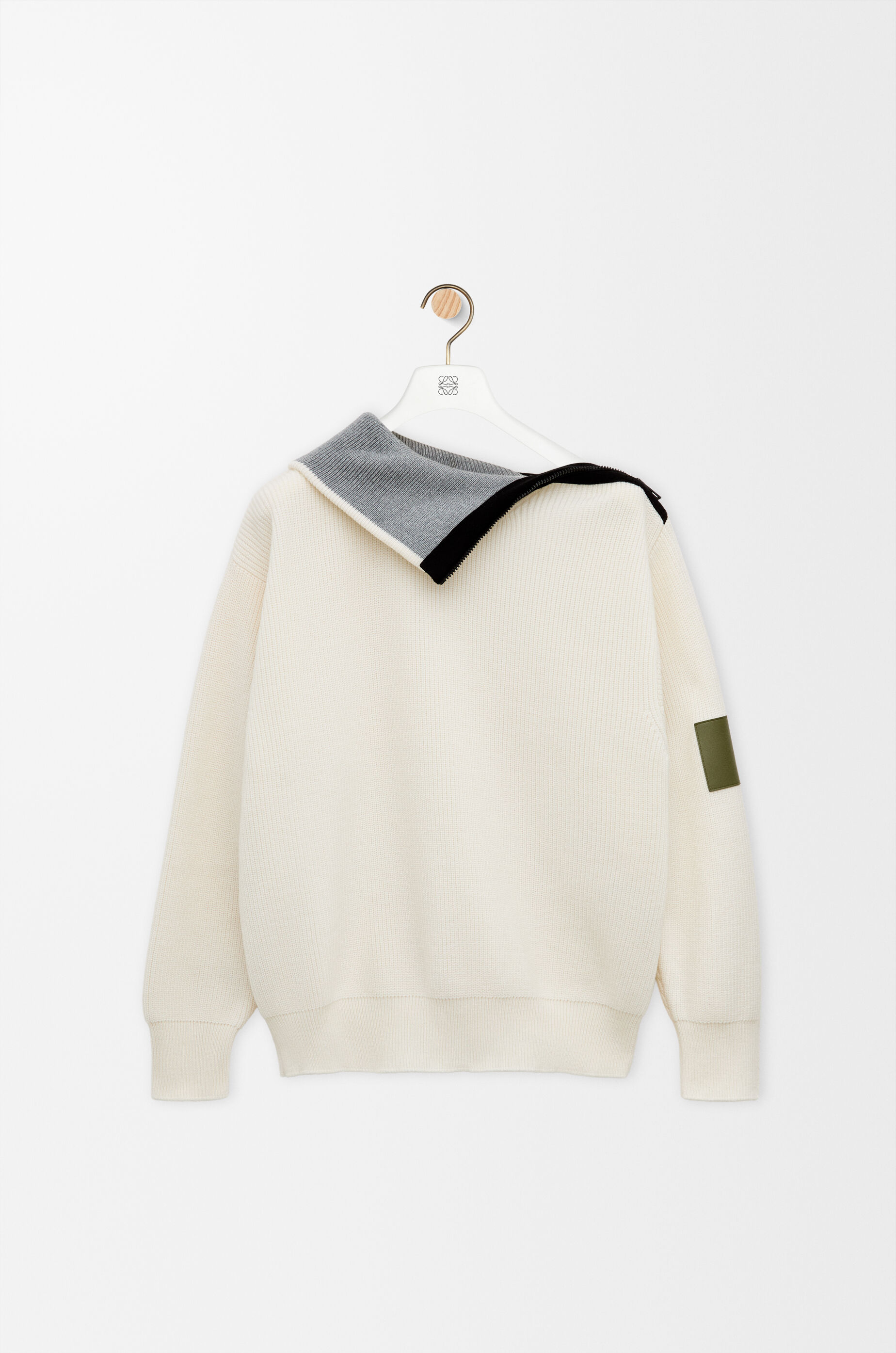 Zip-up sweater in wool White - LOEWE USA Official Website