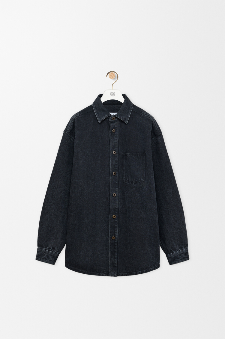 LOEWE Sobrecamisa Anagram en denim Negro