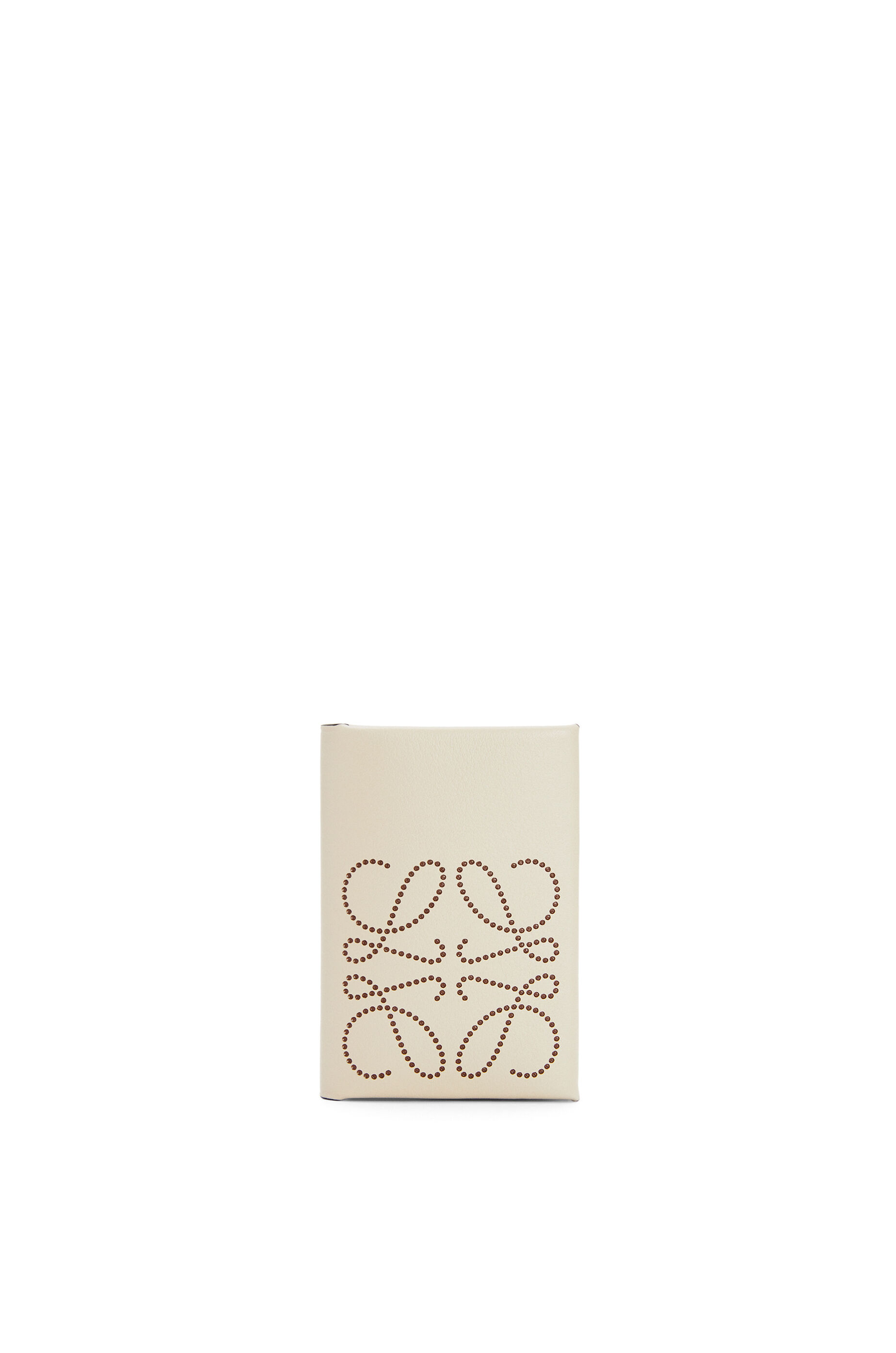 Brand bifold card case in calfskin