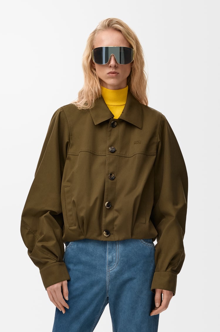 LOEWE Chaqueta en algodón y seda Verde Caqui