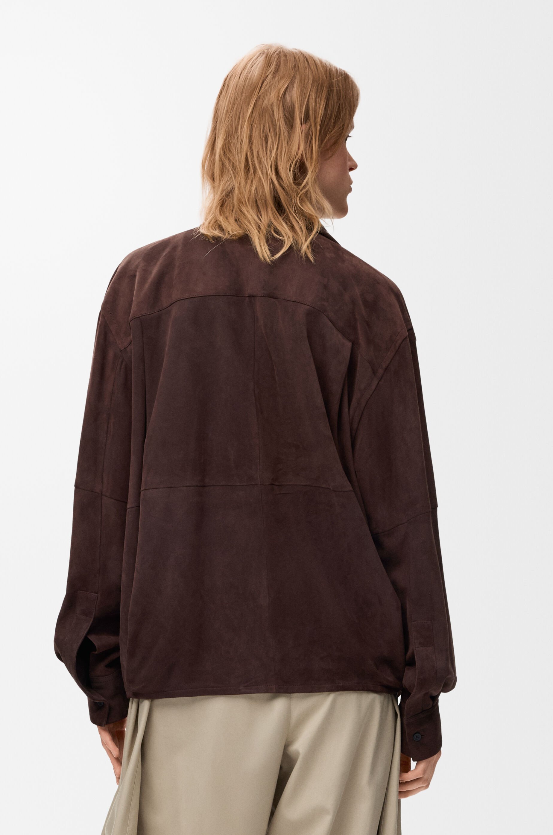 ドレープ シャツ（スエードゴートスキン） ブラウン - LOEWE
