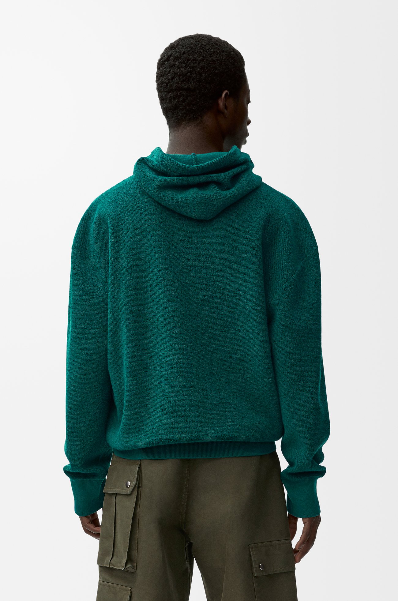 LOEWE Sudadera con capucha en lana Verde Oscuro