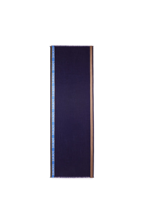 LOEWE LOEWE border scarf in wool and silk Blue/Navy plp_rd