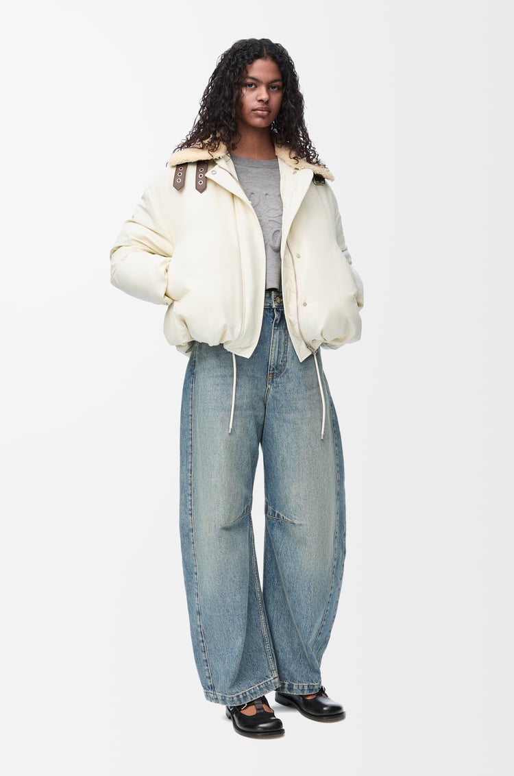 LOEWE Chaqueta acolchada en mezcla de algodón técnico Marfil