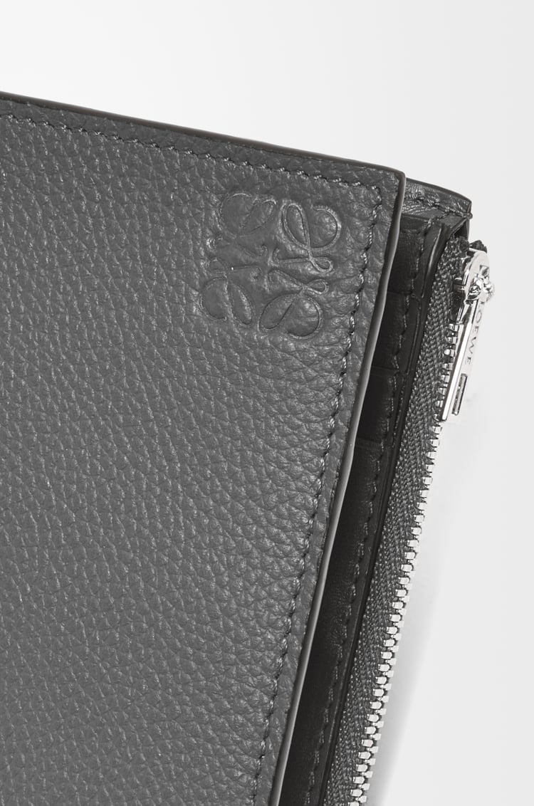 LOEWE Slim compact wallet in soft grained calfskin Anthracite