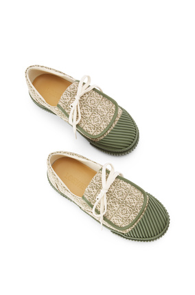 LOEWE Anagram 提花布和牛皮革翻舌运动鞋 Green/Avocado Green