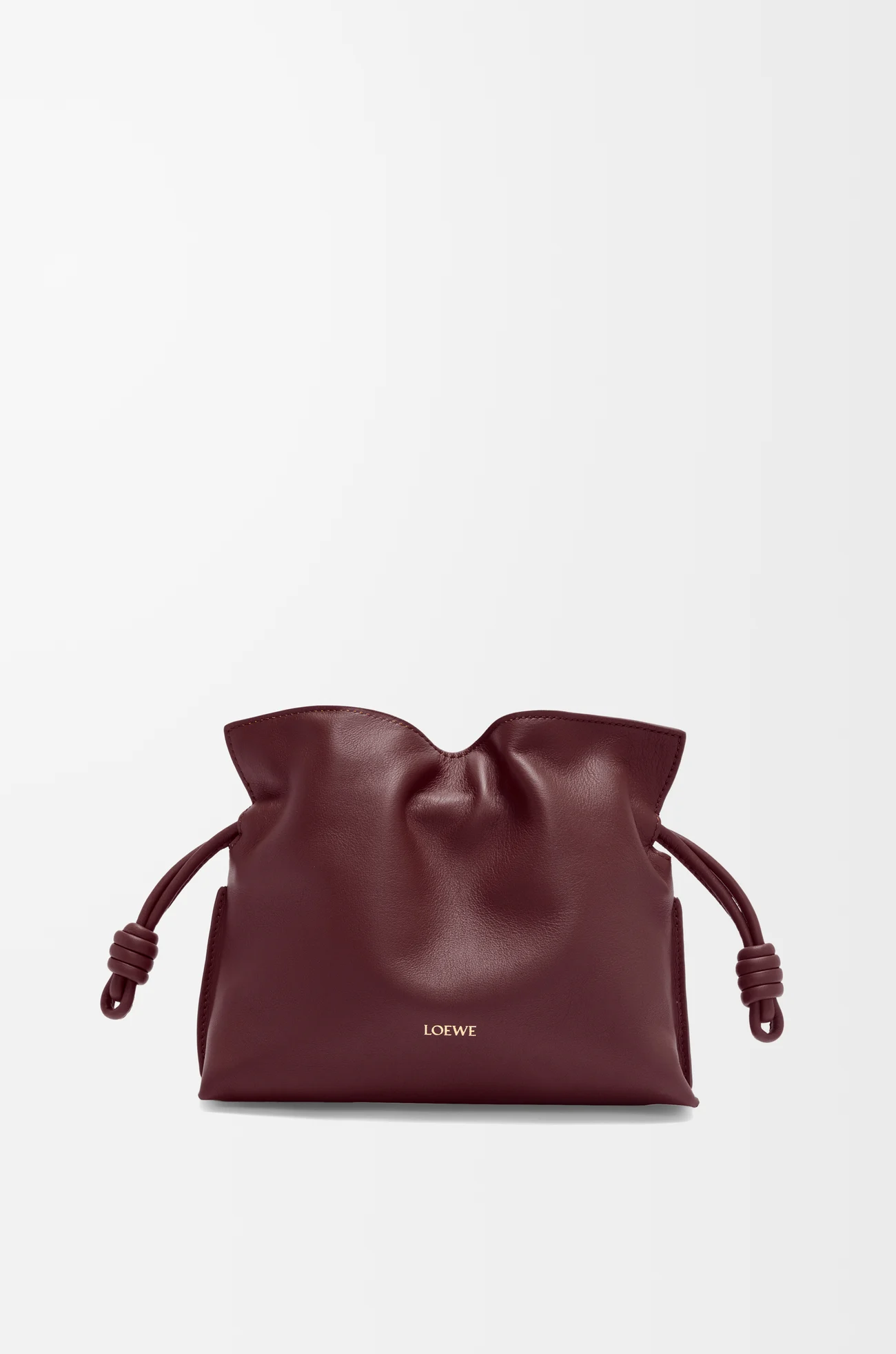 LOEWE Mini Flamenco clutch in nappa calfskin Dark Burgundy