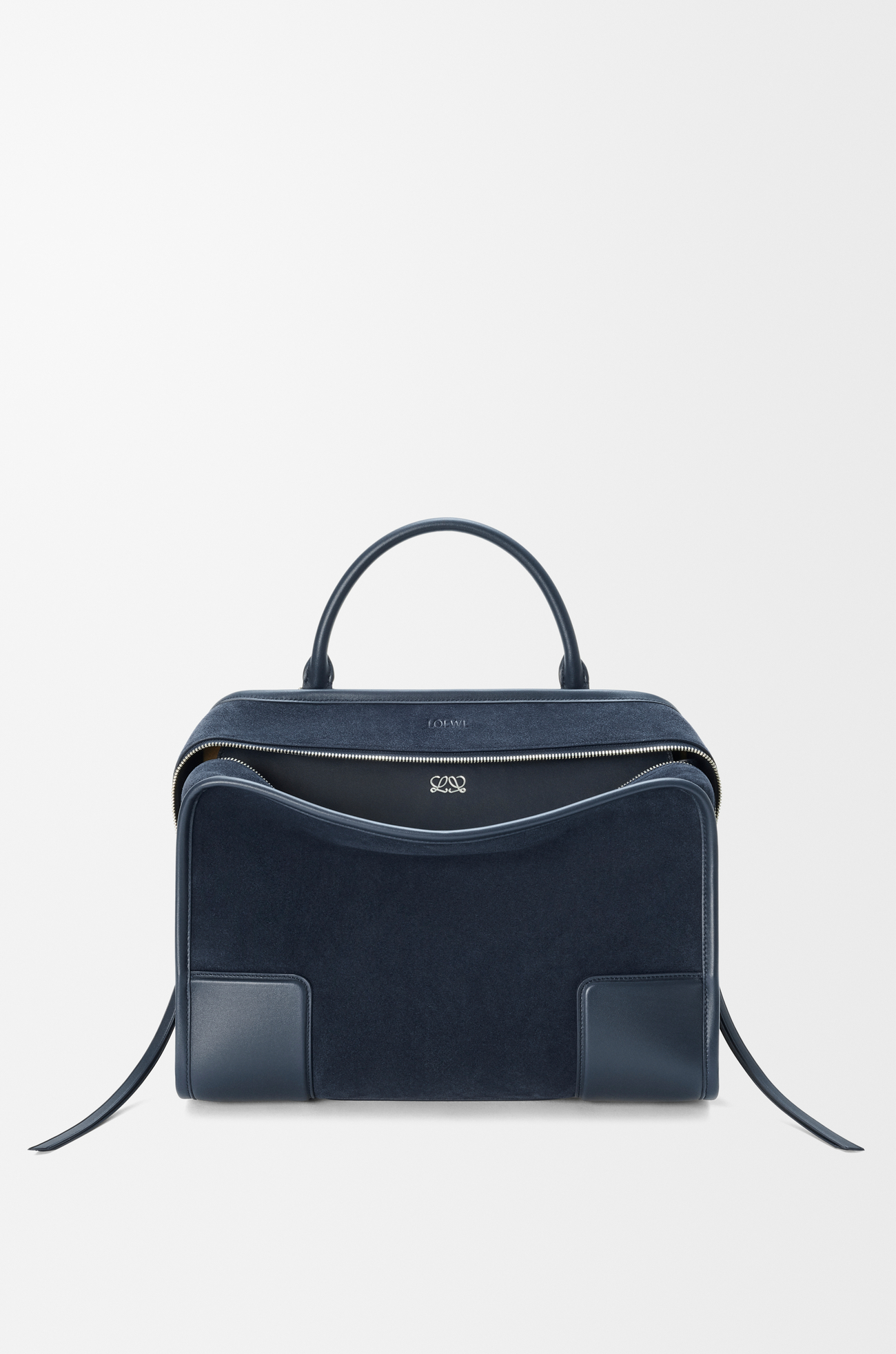 LOEWE Grand sac Amazona 180 en cuir velours Bleu Marine Profond