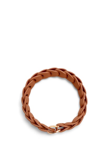 LOEWE Woven bracelet in calfskin 棕褐色 plp_rd