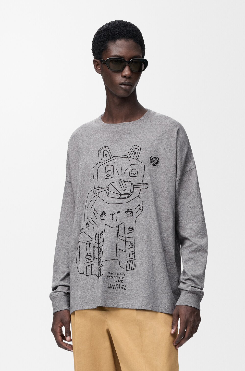 Long sleeve T-shirt in cotton Grey - LOEWE USA Official Website