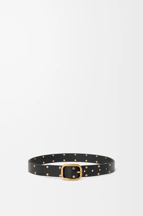 LOEWE Rounded soft belt in classic calfskin Black/Gold