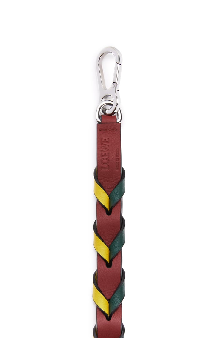 LOEWE Thin Braided strap in classic calfskin Burnt Red/Yellow
