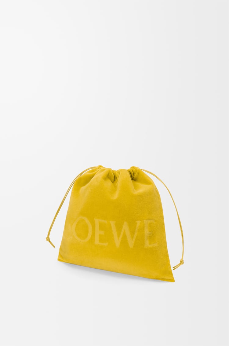 LOEWE Medium Drawstring pouch in terrycloth Yellow