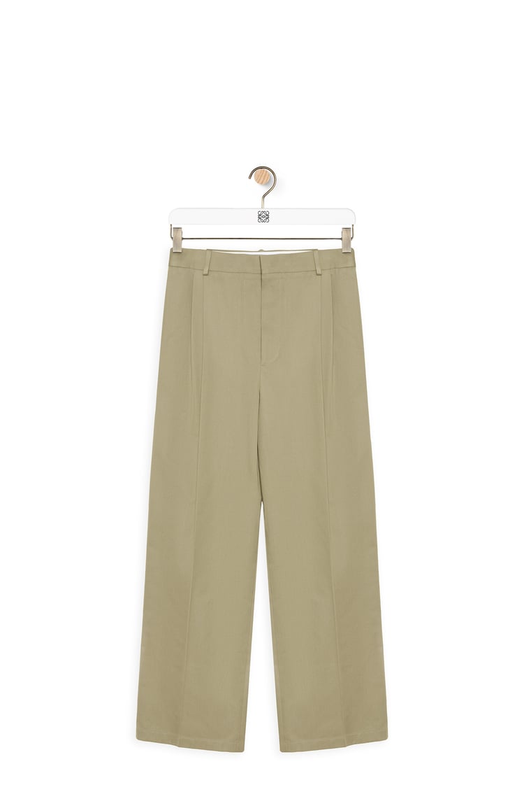 LOEWE Pleated trousers in cotton 軍綠色