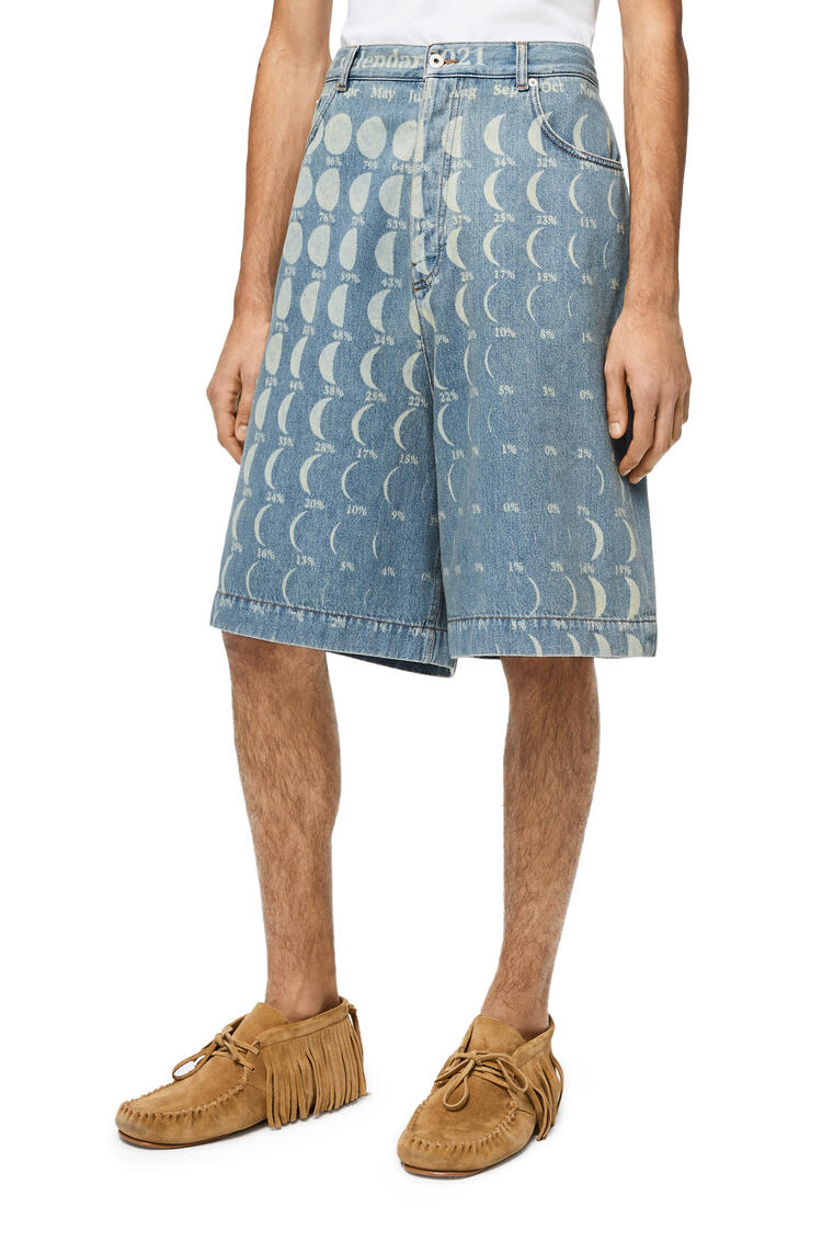 Moon calendar shorts in cotton Blue Print - LOEWE
