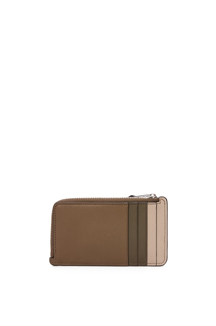 LOEWE Puzzle coin cardholder in classic calfskin Winter Brown/Sand