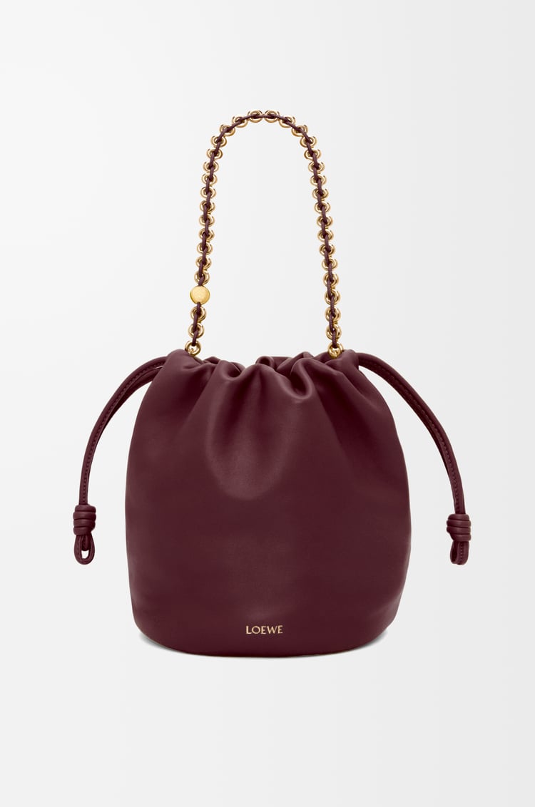 LOEWE Flamenco purse bucket in mellow nappa lambskin Dark Burgundy