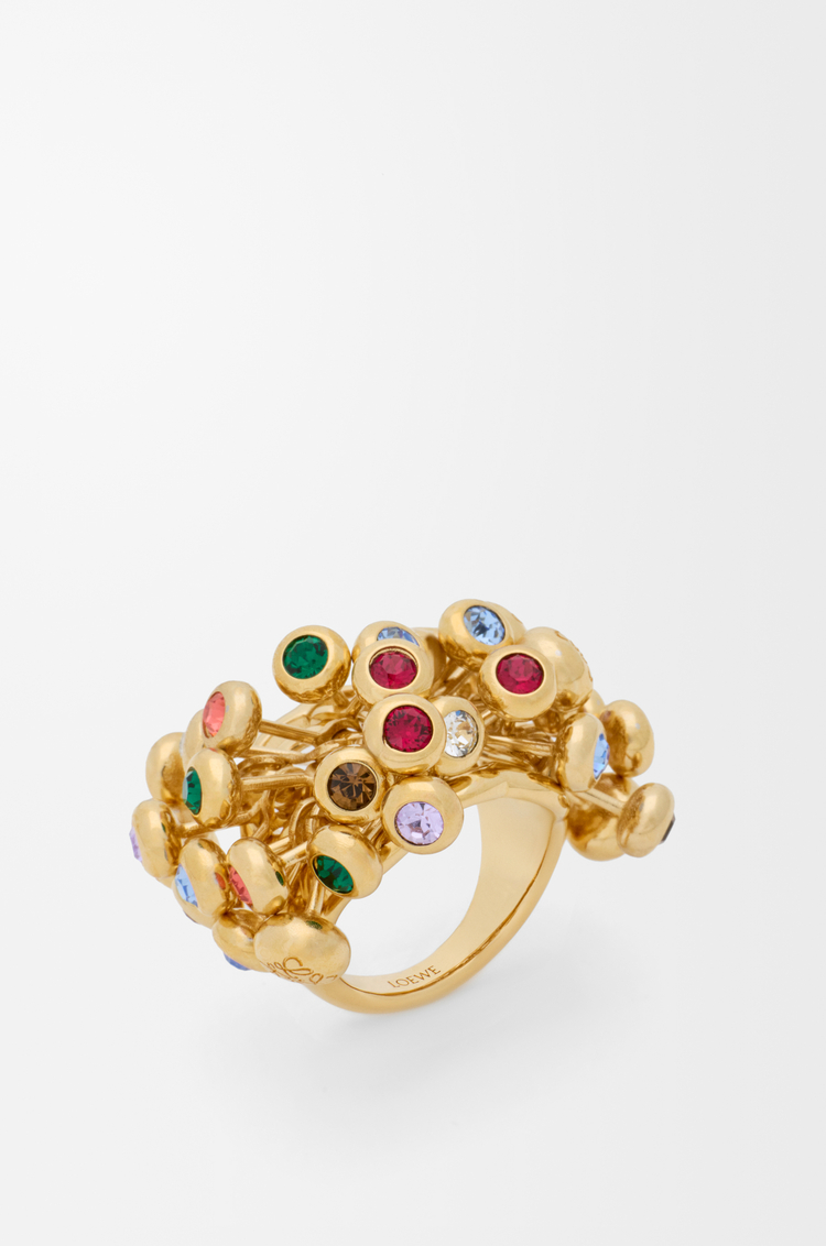 LOEWE Push Pin ring Gold/Multicolor