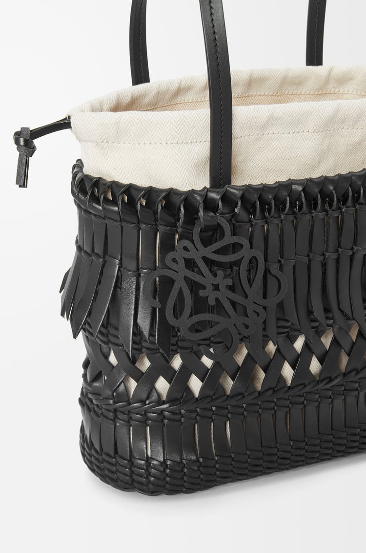 LOEWE Fringe Square Basket bag in calfskin Black
