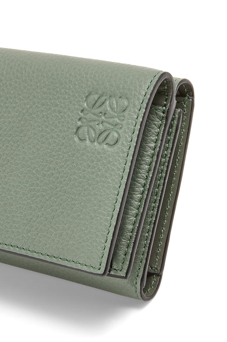 LOEWE Trifold wallet in soft grained calfskin Dark Sage