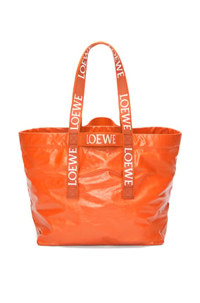 LOEWE 紙質小牛皮 Fold Shopper 包款 橙色