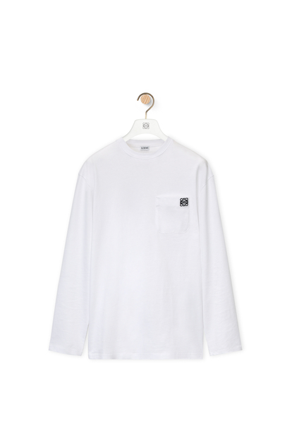 LOEWE Camiseta de manga larga de corte regular en algodón Blanco