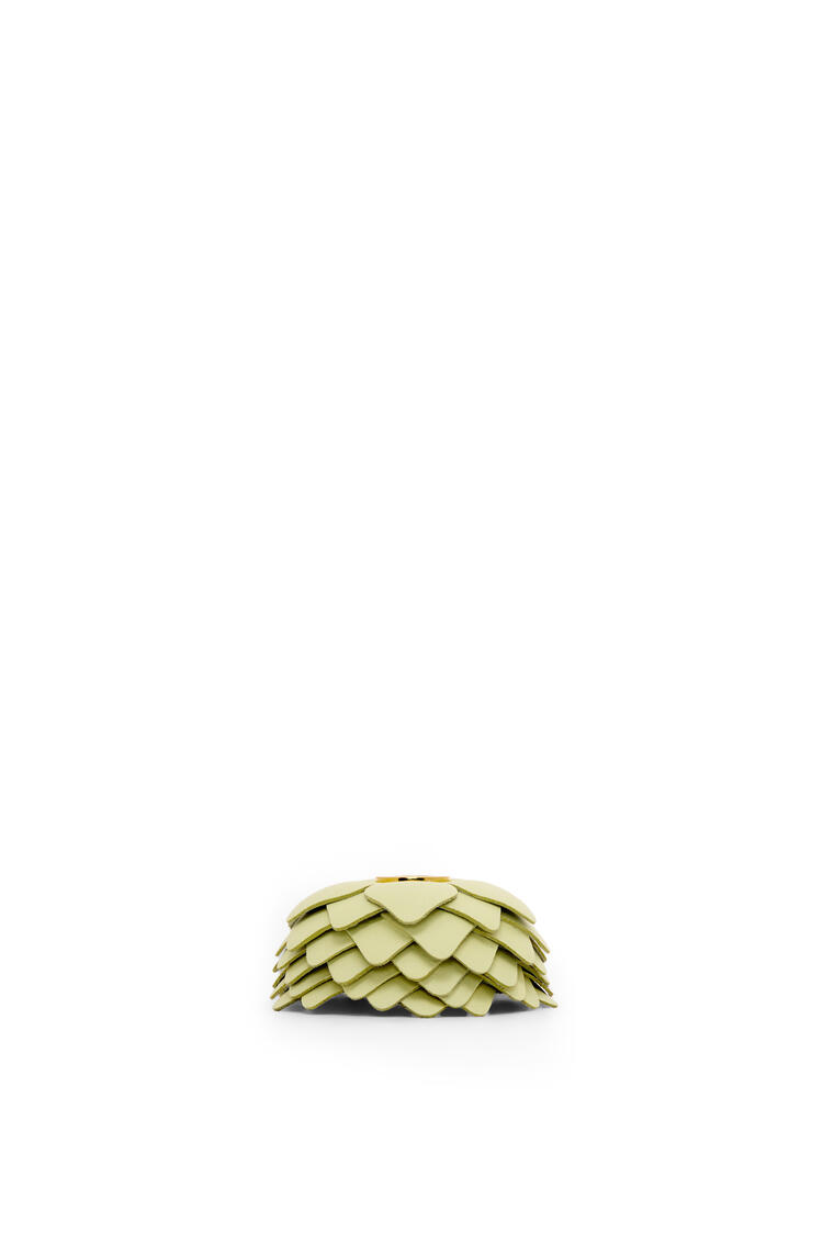 LOEWE Small flower charm in calfskin and brass Pale Lime