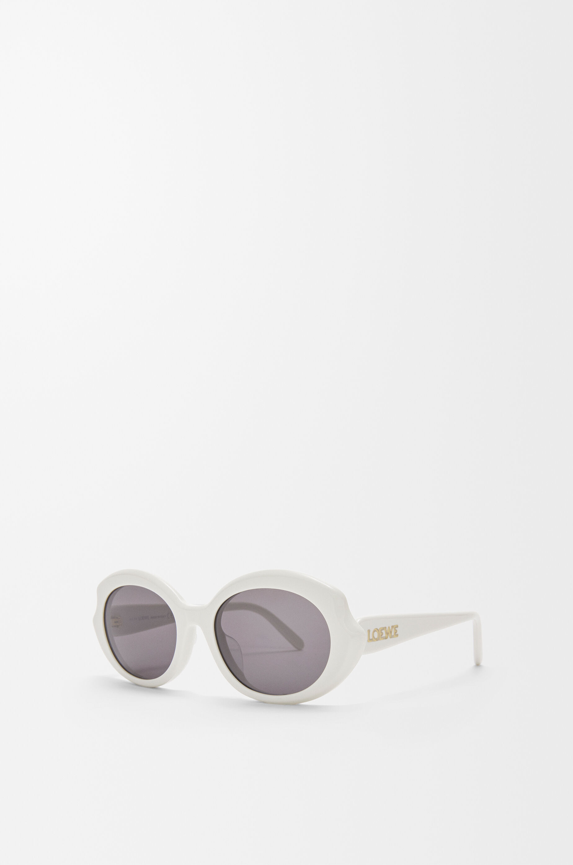 Loewe - Mini Oval Thin Sunglasses for Woman - White/Ivory - Acetate