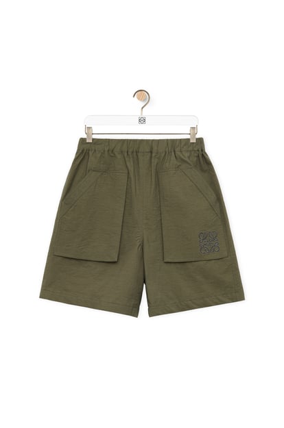 LOEWE Shorts in cotton blend Khaki Green