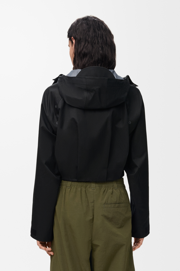 LOEWE Cropped parka in technical cotton shell Black
