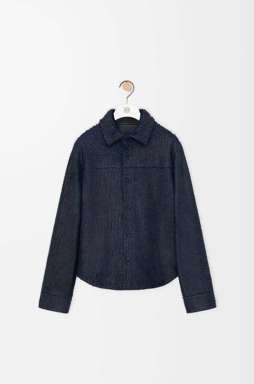 LOEWE Overshirt in nappa lambskin Dark Blue