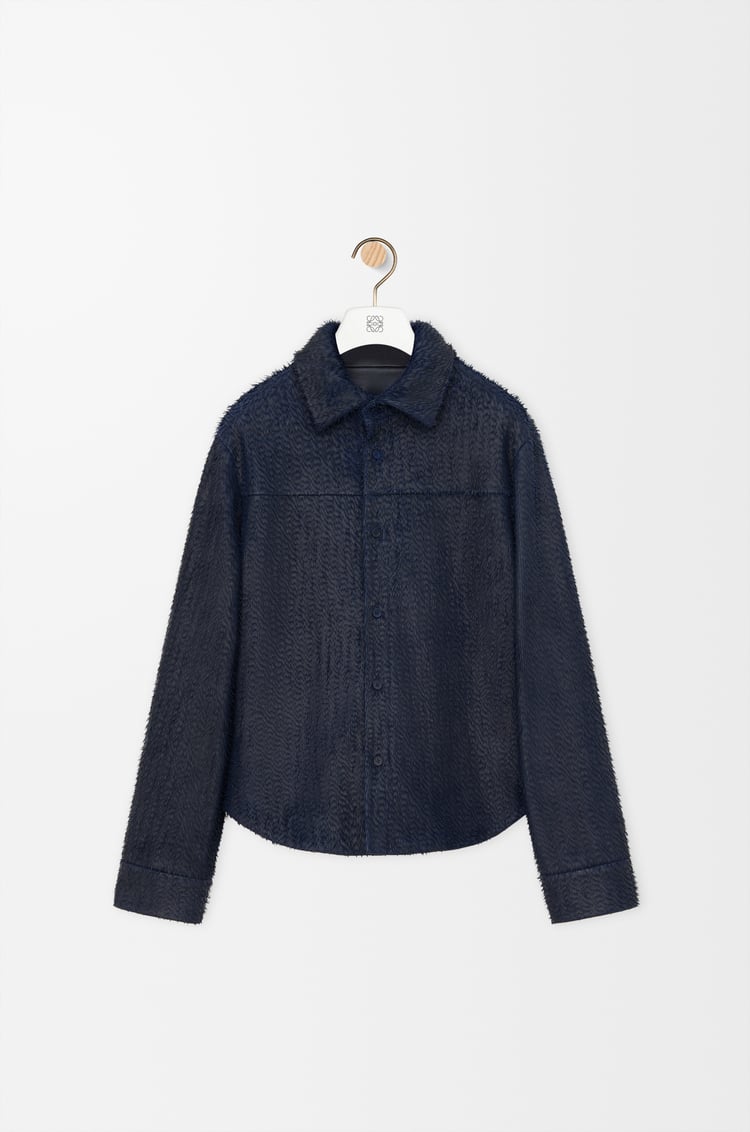 LOEWE Overshirt in nappa lambskin Dark Blue