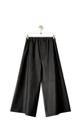 LOEWE Cropped elasticated trousers in nappa Black